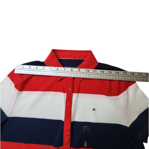Tommy Hilfiger Women's Polo Shirt Colorblock Small Classic Fit Cotton NWT - Picture 3 of 8